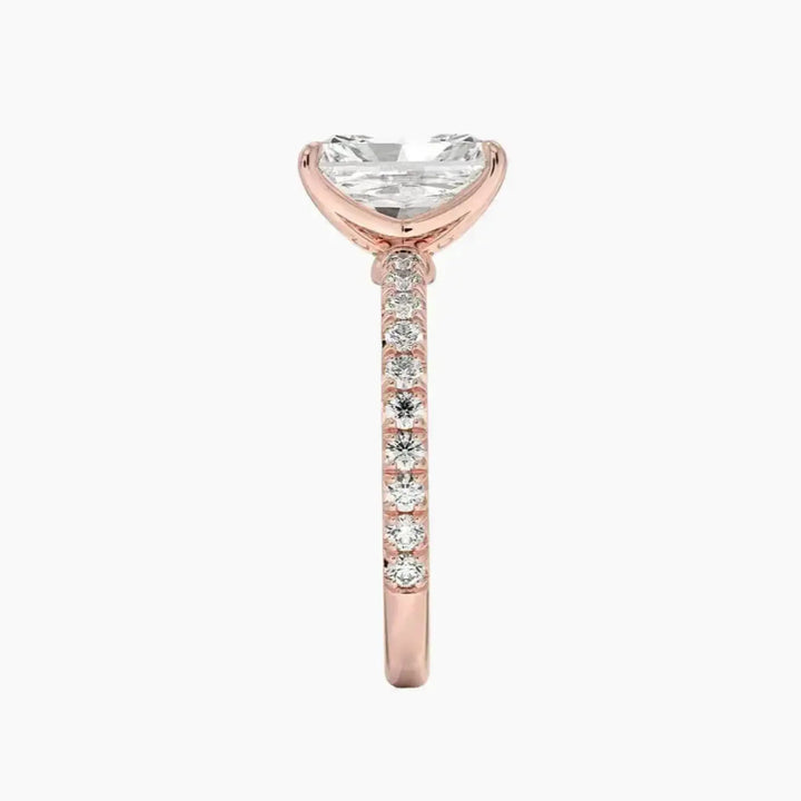 Irina Radiant Solitaire 2.5 Carat Lab Grown Diamond Engagement Ring in 18K White Gold