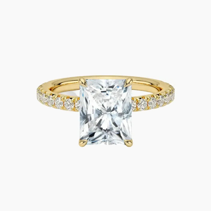 Irina Radiant Solitaire 2 Carat Lab Grown Diamond Engagement Ring in 18K Yellow Gold