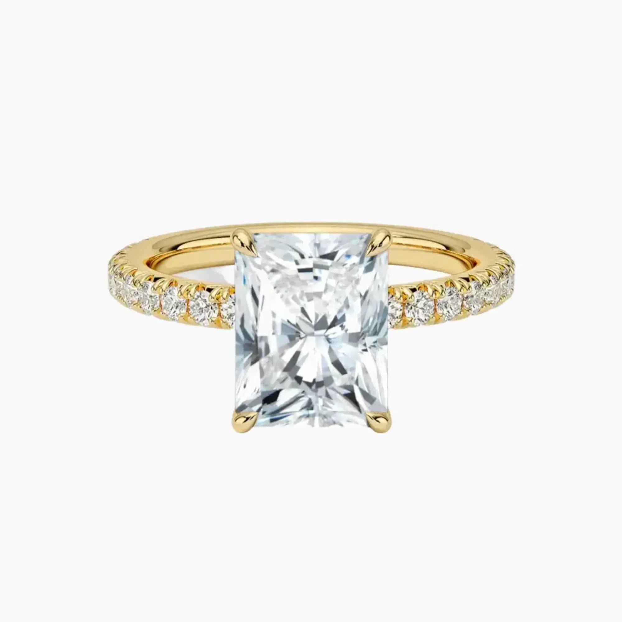Irina Radiant Solitaire 3 Carat Lab Grown Diamond Engagement Ring in 18K White Gold