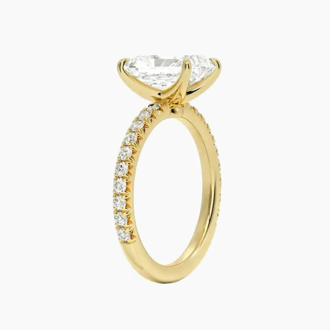 Irina Radiant Solitaire Diamond Ring Setting in 14K Yellow Gold