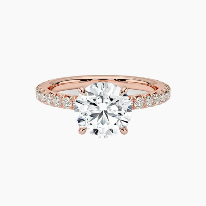 Irina Round Solitaire 2 Carat Lab Grown Diamond Engagement Ring in 18K Rose Gold