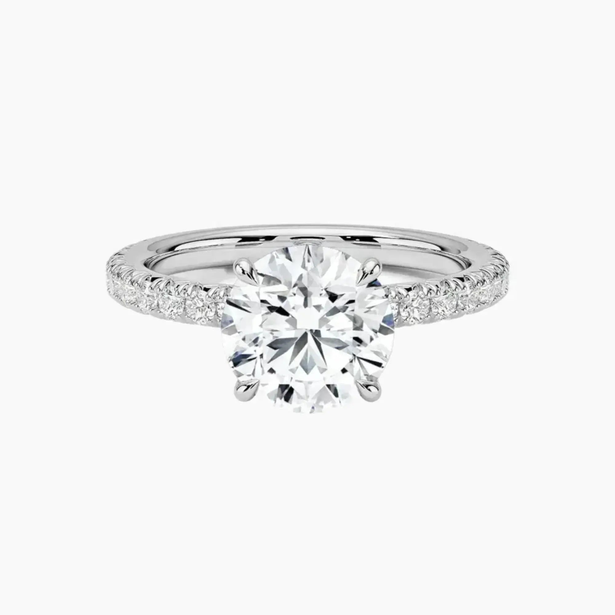 Irina Round Solitaire 3 Carat Lab Grown Diamond Engagement Ring in 18K Yellow Gold