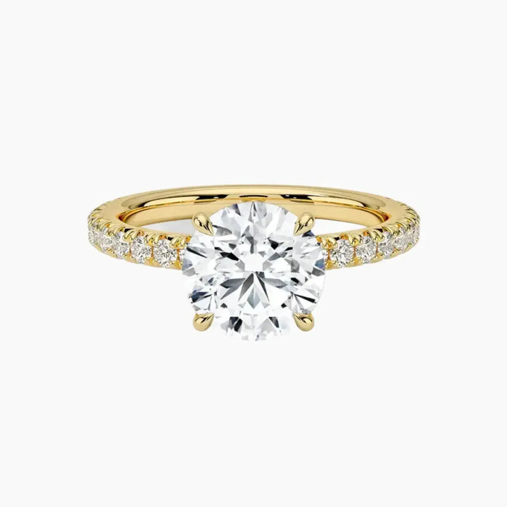 Irina Round Solitaire 1.5 Carat Lab Grown Diamond Engagement Ring in 14K Yellow Gold