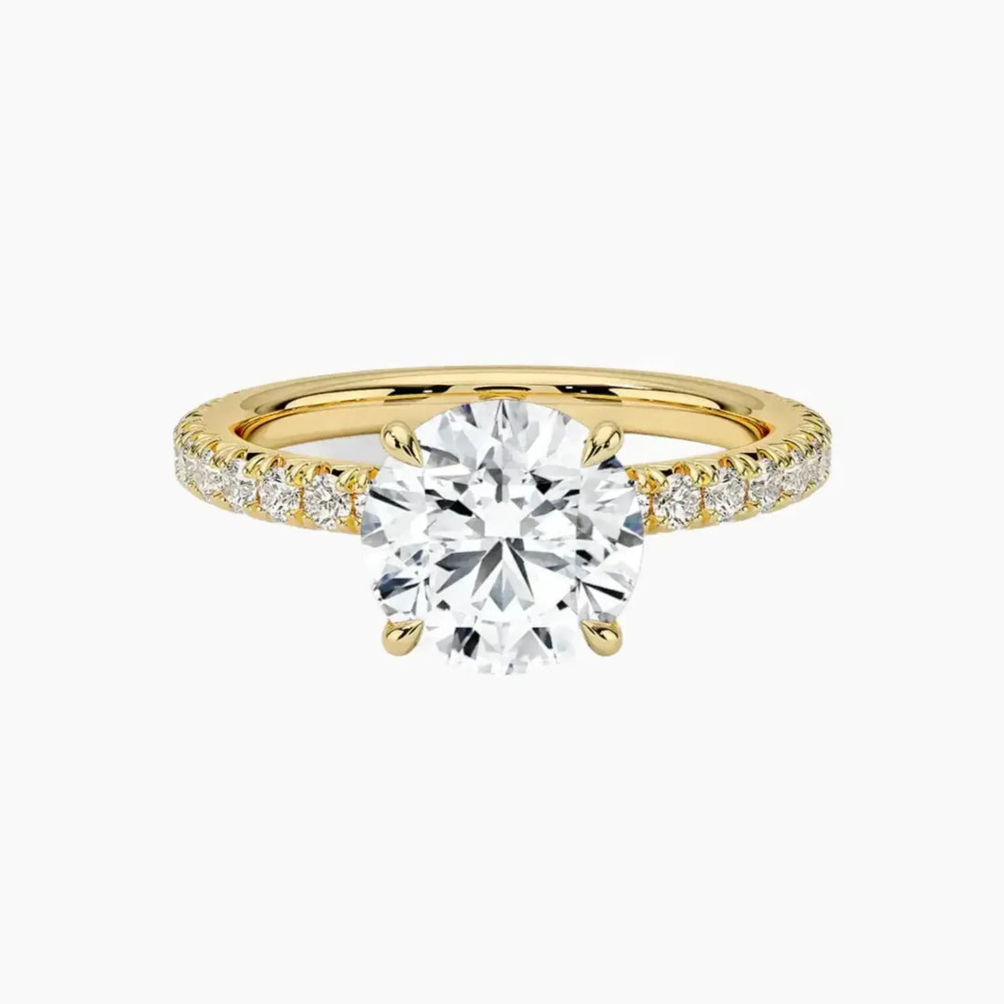 Irina Round Solitaire Diamond Ring Setting in 14K Yellow Gold