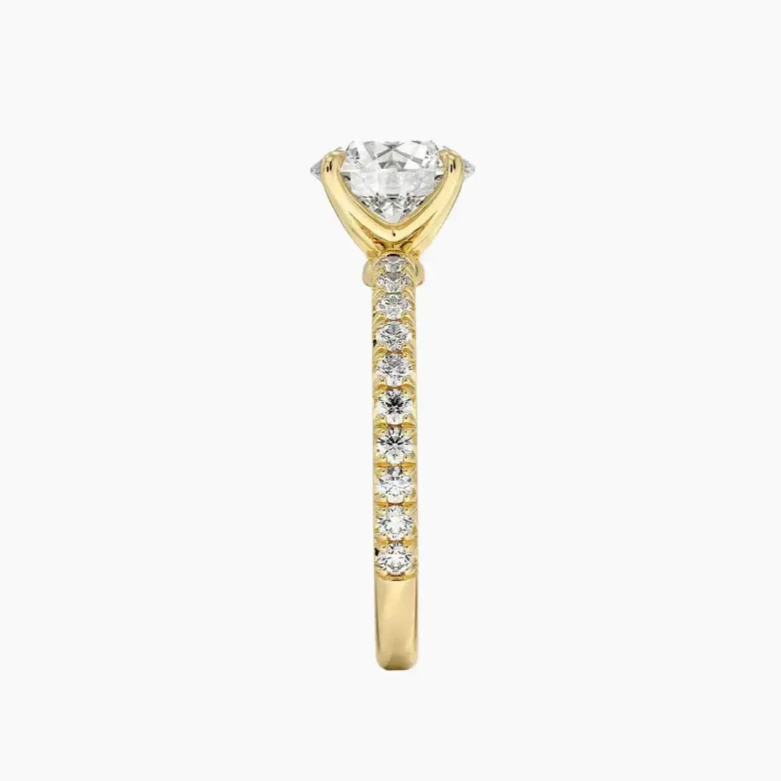 Irina Round Solitaire Diamond Ring Setting in 14K White Gold