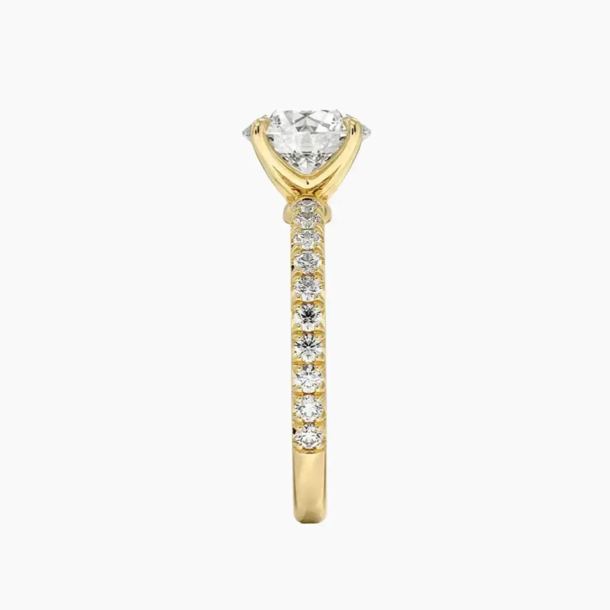 Irina Round Solitaire 2.5 Carat Lab Grown Diamond Engagement Ring in 18K Yellow Gold
