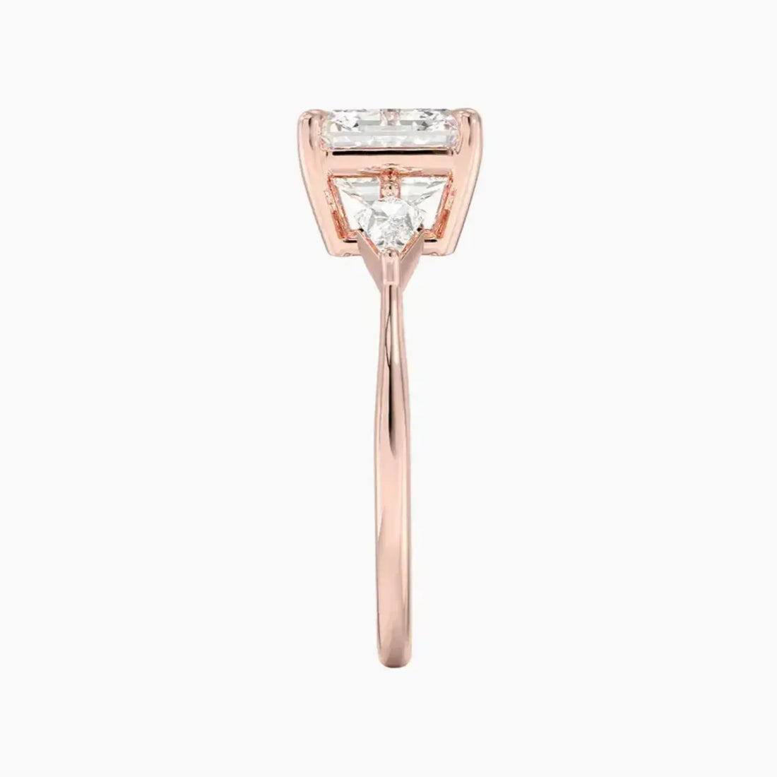 Isolde Asscher Three Stone 3 Carat Lab Grown Diamond Engagement Ring in 14K White Gold