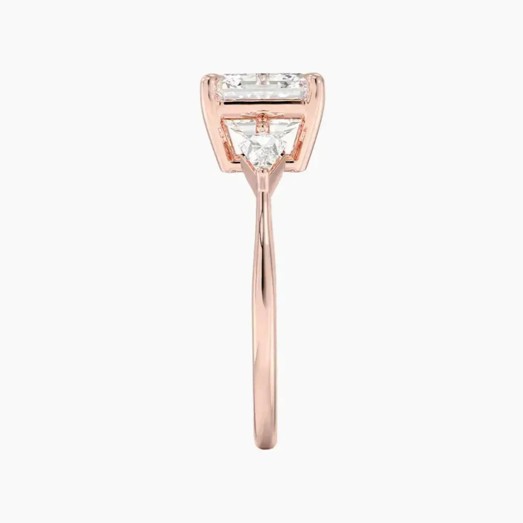 Isolde Asscher Three Stone Diamond Ring Setting in 14K White Gold