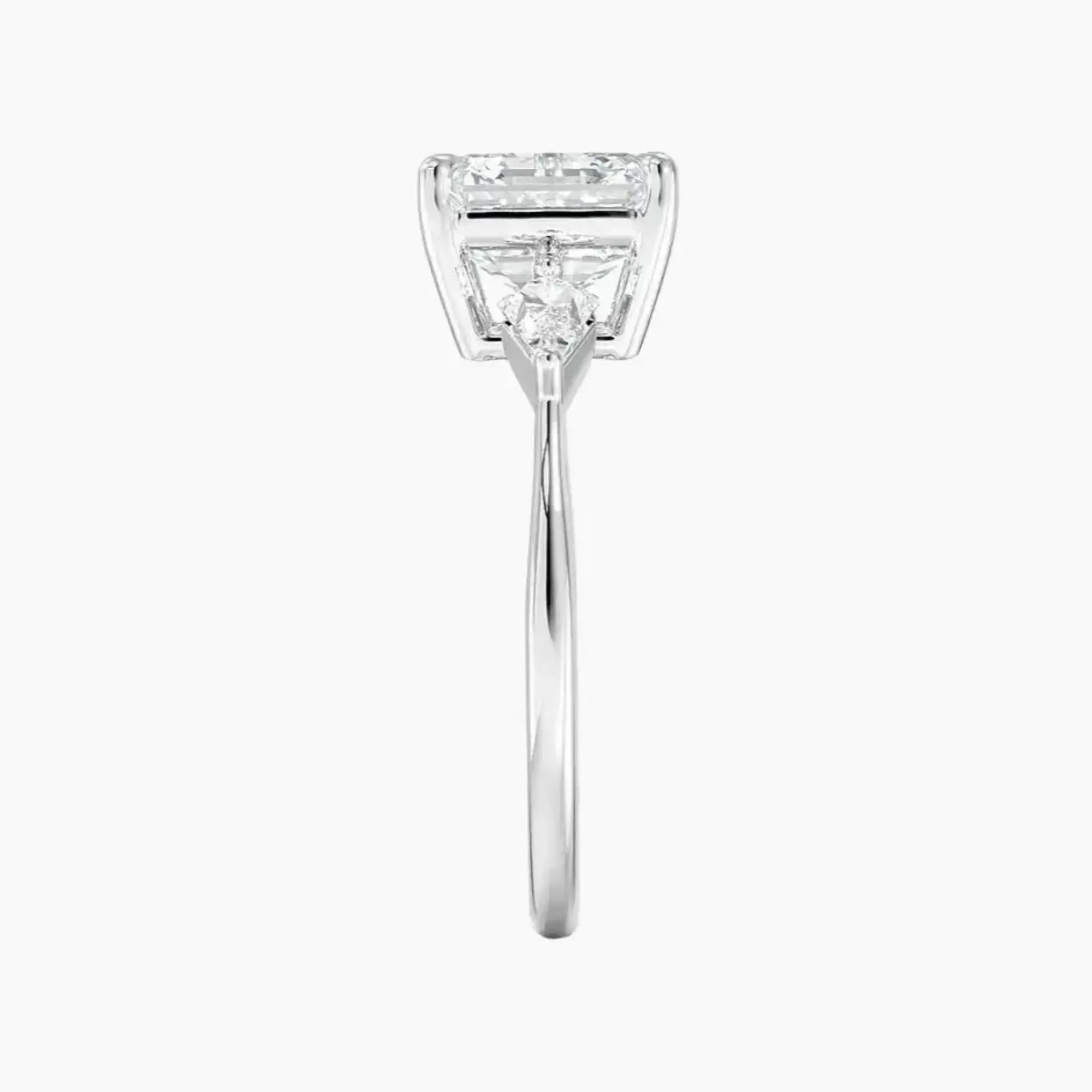 Isolde Asscher Three Stone 2.5 Carat Lab Grown Diamond Engagement Ring in 14K Yellow Gold