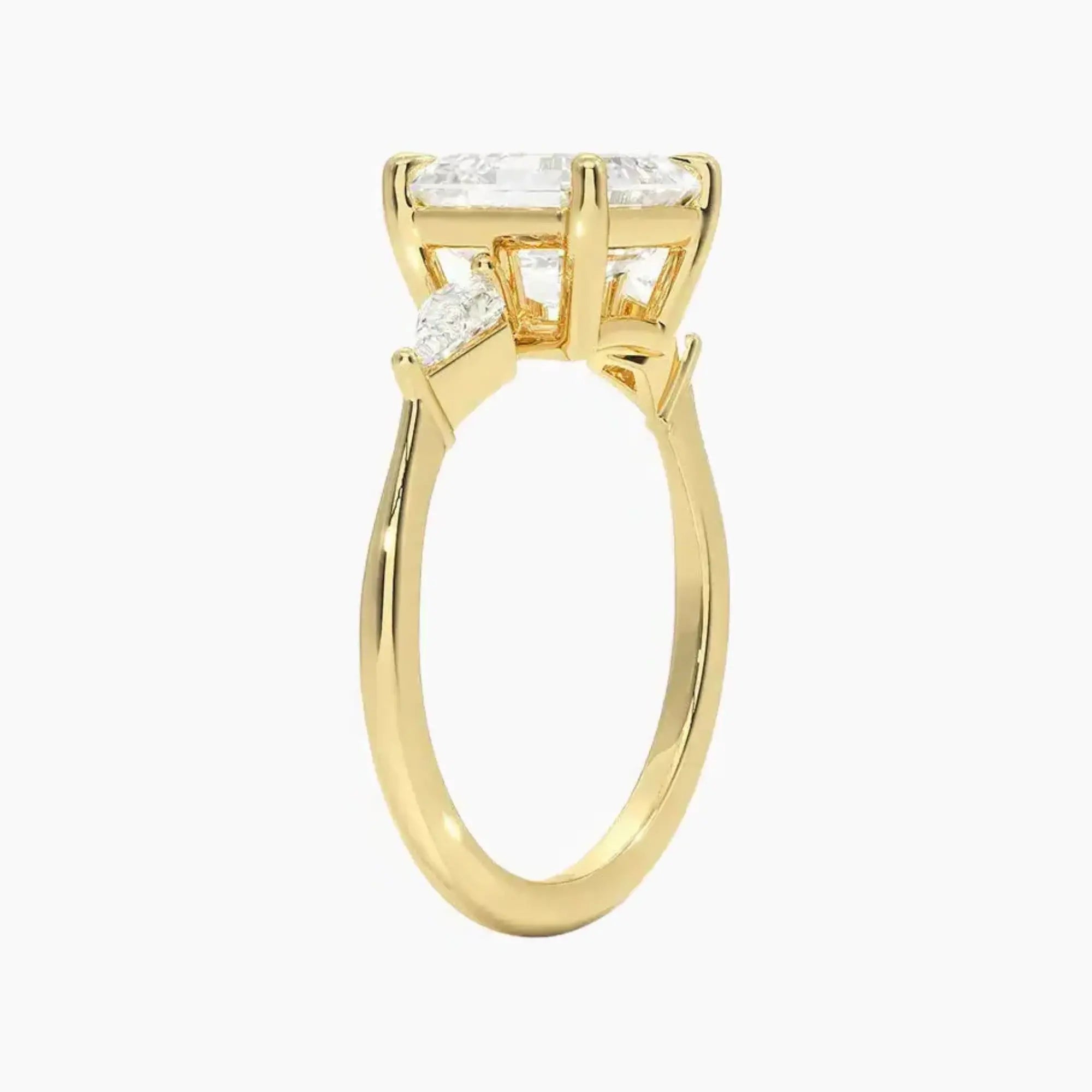 Isolde Asscher Three Stone 3 Carat Lab Grown Diamond Engagement Ring in 18K White Gold