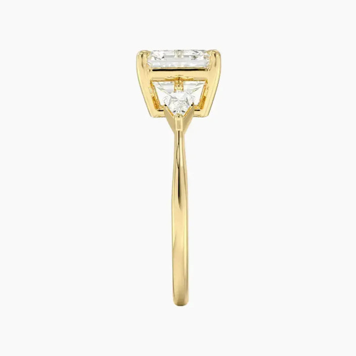 Isolde Asscher Three Stone 1.5 Carat Lab Grown Diamond Engagement Ring in 18K Rose Gold
