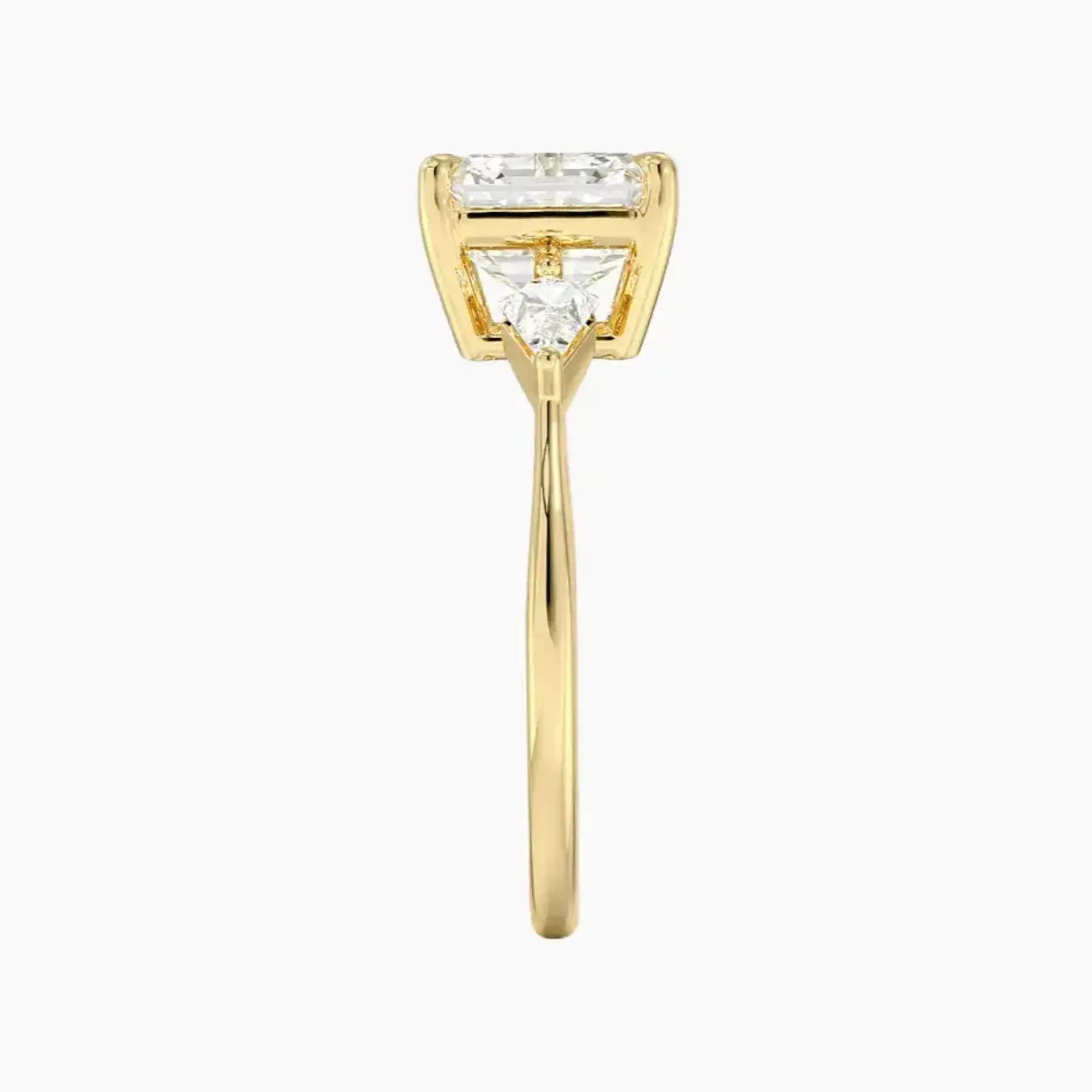 Isolde Asscher Three Stone 3 Carat Lab Grown Diamond Engagement Ring in 14K White Gold