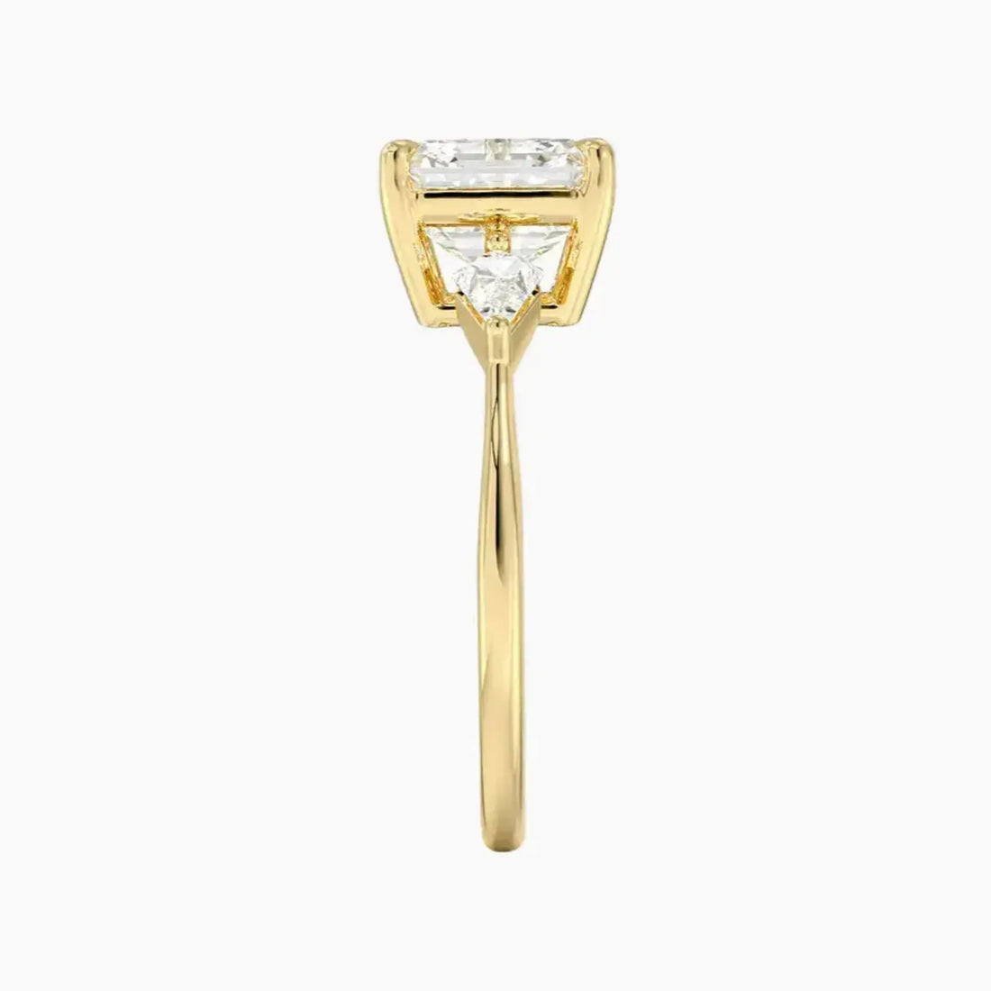 Isolde Asscher Three Stone Diamond Ring Setting in 18K Rose Gold