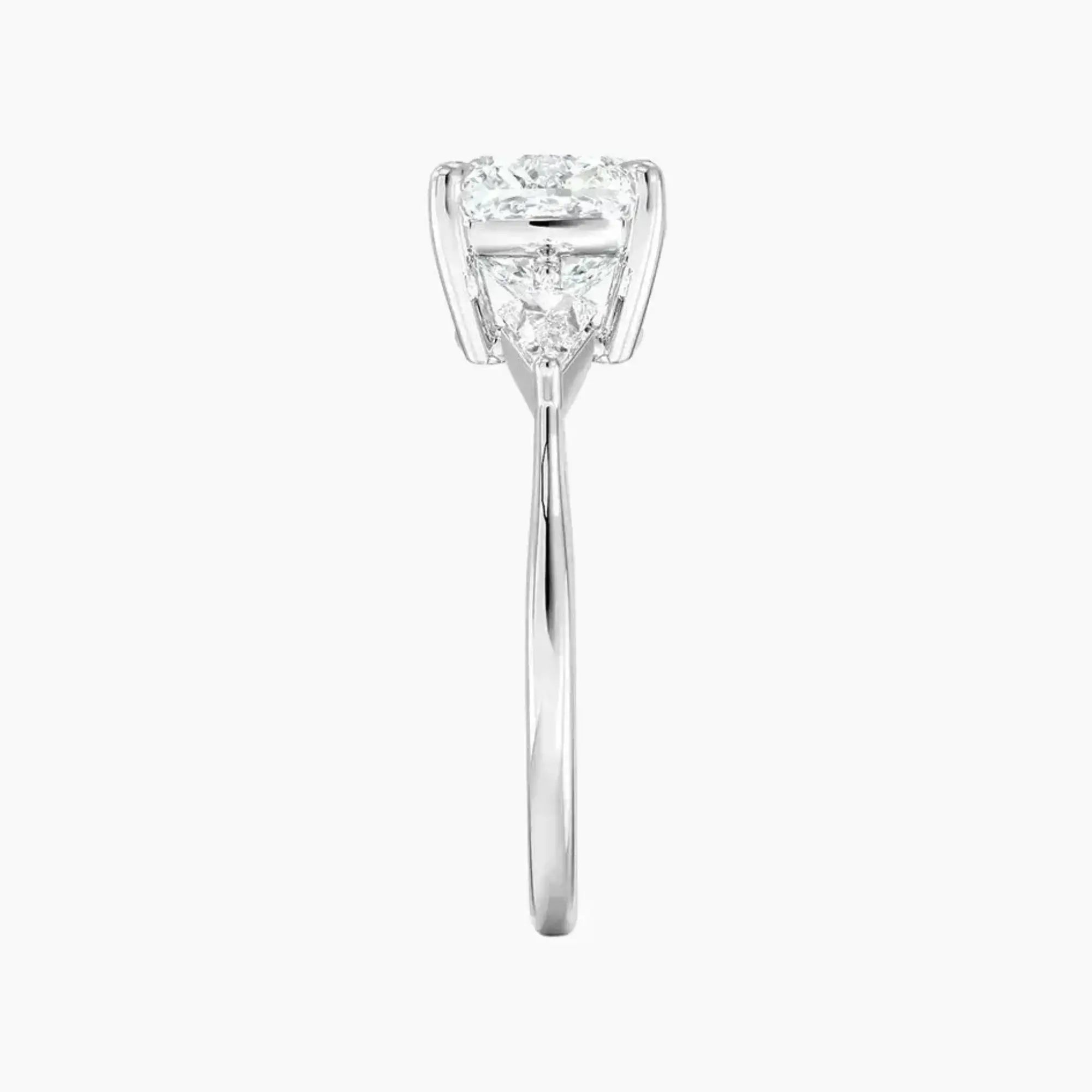 Isolde Cushion Three Stone 3 Carat Lab Grown Diamond Engagement Ring in 18K Rose Gold