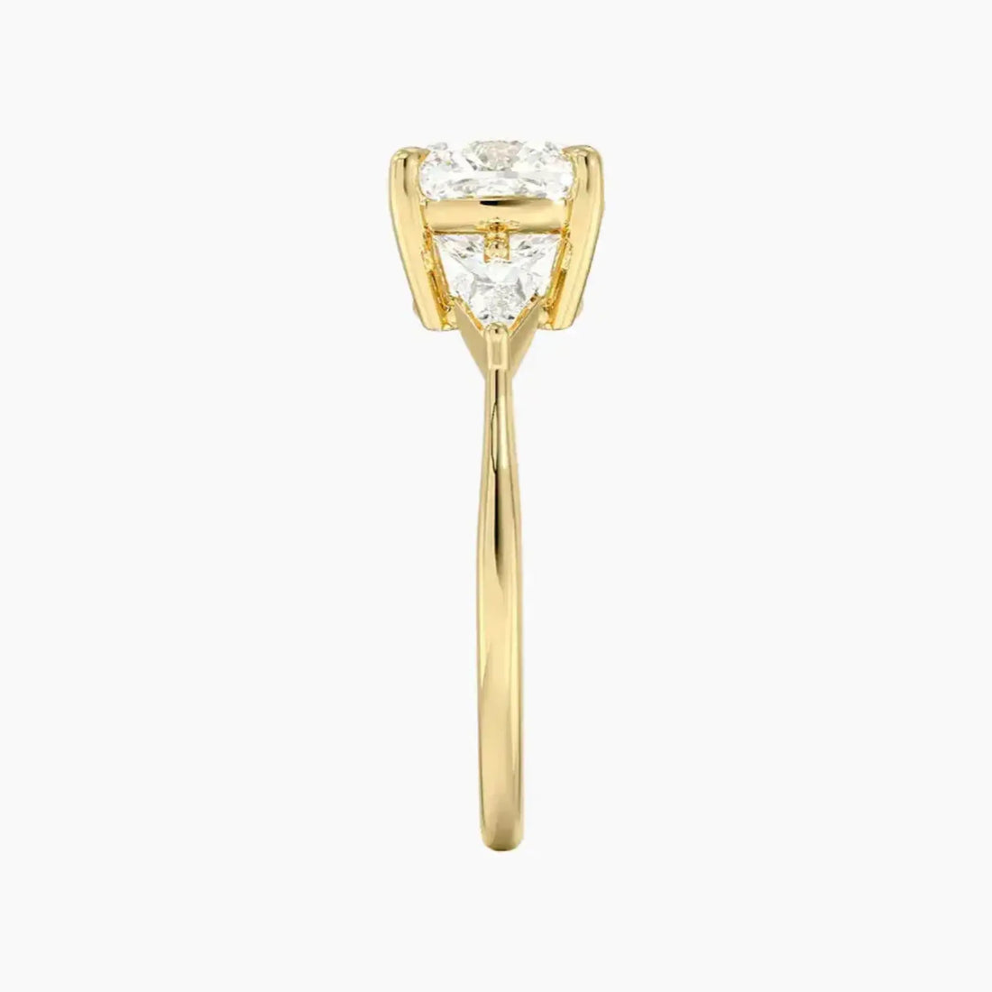 Isolde Cushion Three Stone 3 Carat Lab Grown Diamond Engagement Ring in 18K White Gold