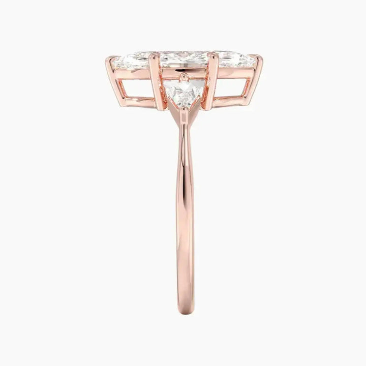 Isolde Marquise Three Stone 2.5 Carat Lab Grown Diamond Engagement Ring in 18K Yellow Gold