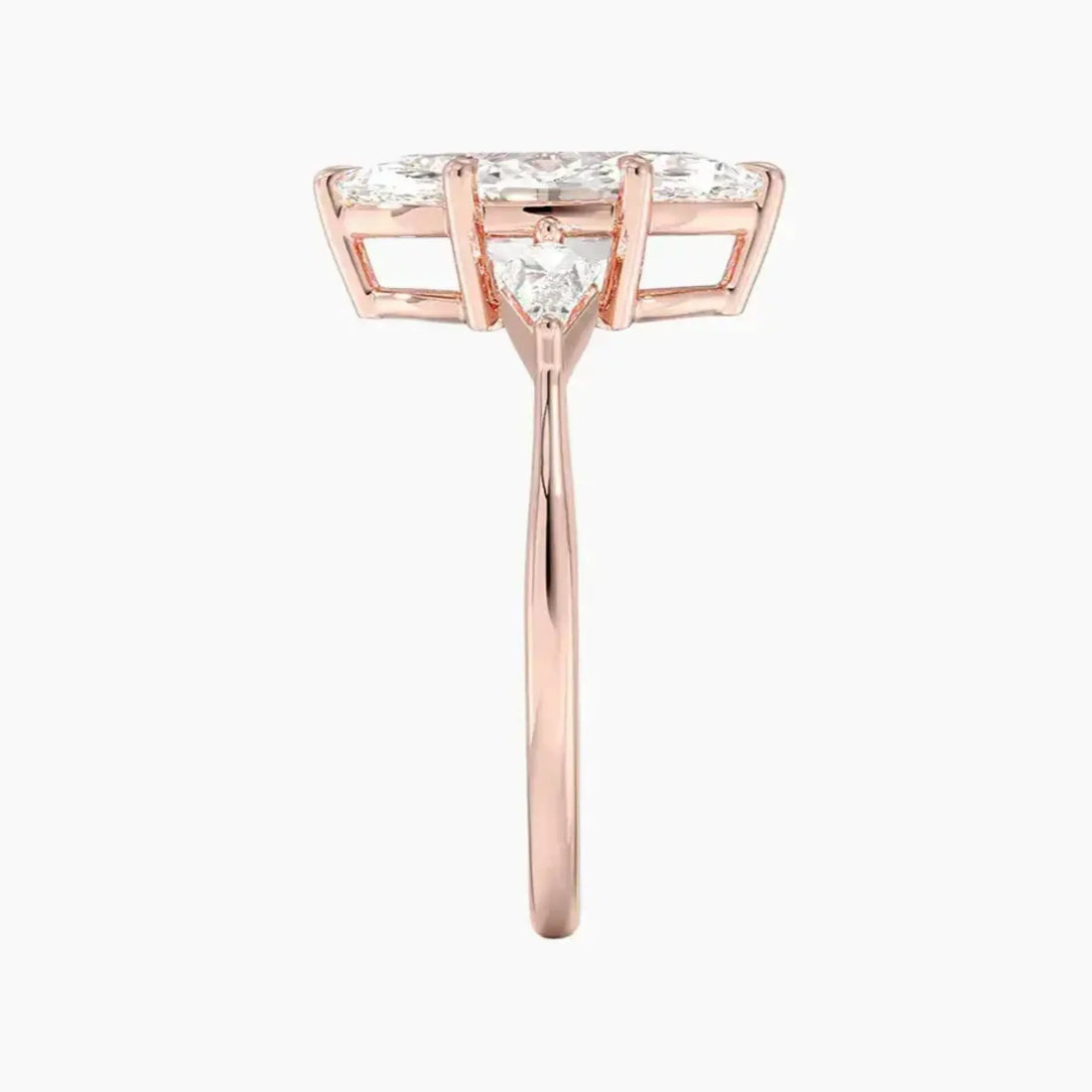 Isolde Marquise Three Stone Diamond Ring Setting in 18K Yellow Gold