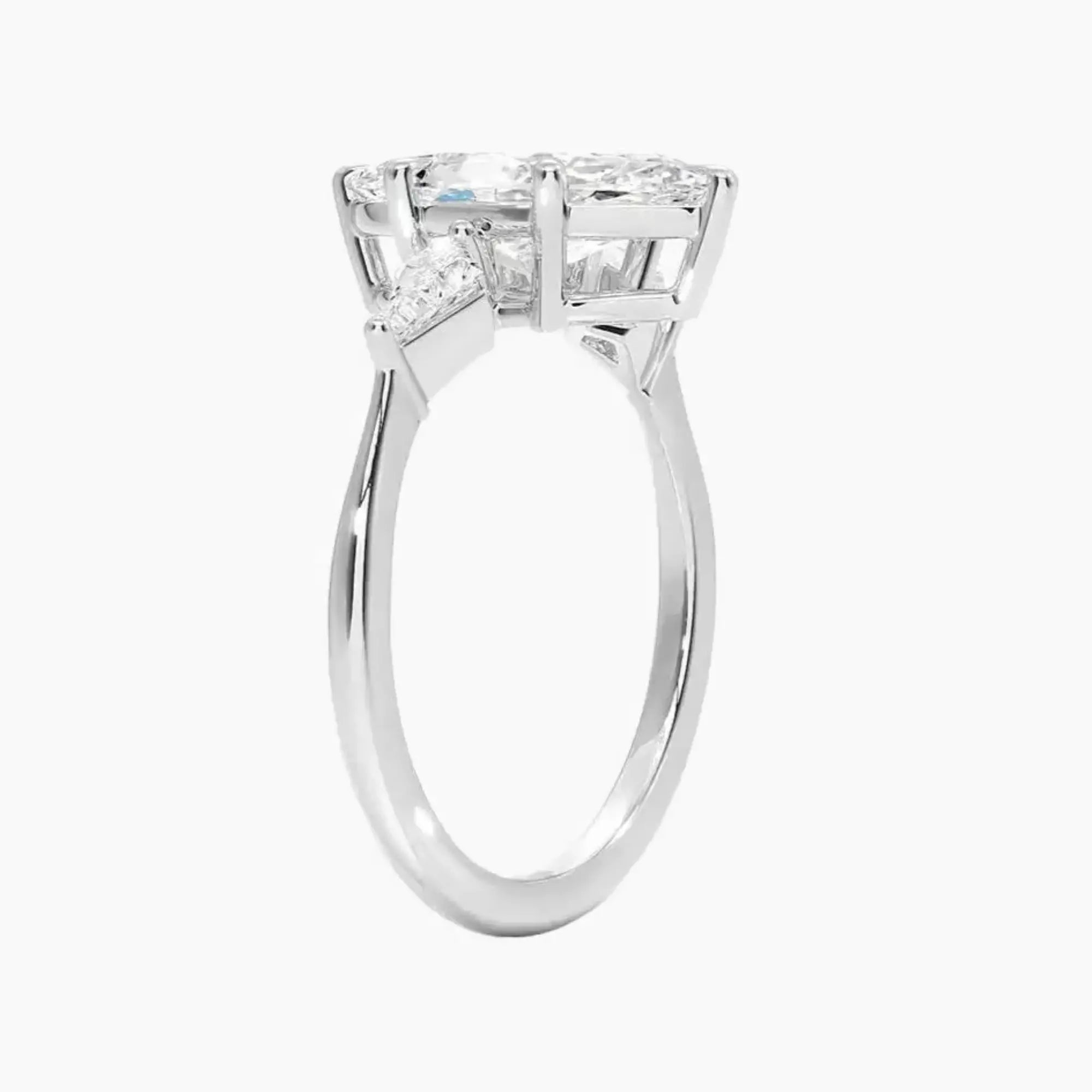 Isolde Marquise Three Stone Diamond Ring Setting in 14K Yellow Gold