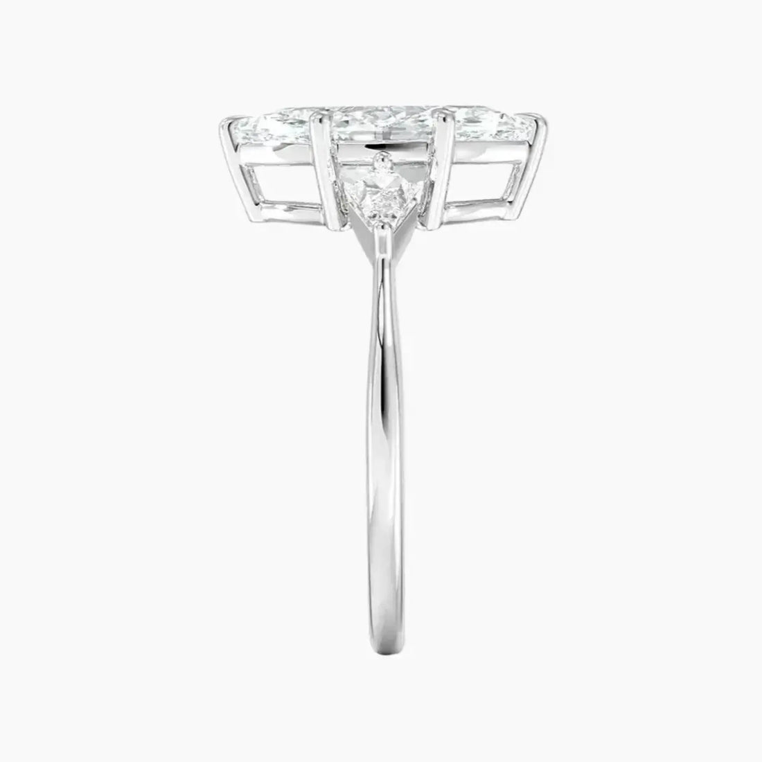 Isolde Marquise Three Stone 3 Carat Lab Grown Diamond Engagement Ring in 14K Yellow Gold