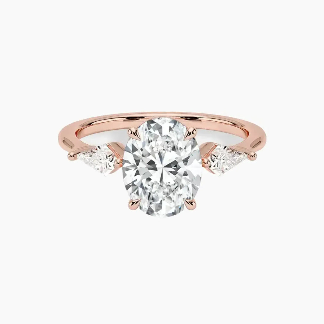 Isolde Oval Three Stone 1.5 Carat Lab Grown Diamond Engagement Ring in 14K White Gold