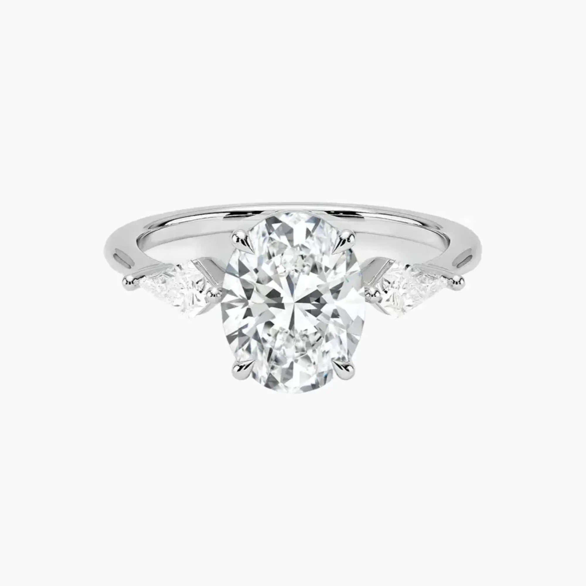 Isolde Oval Three Stone 1 Carat Lab Grown Diamond Engagement Ring in 18K Rose Gold