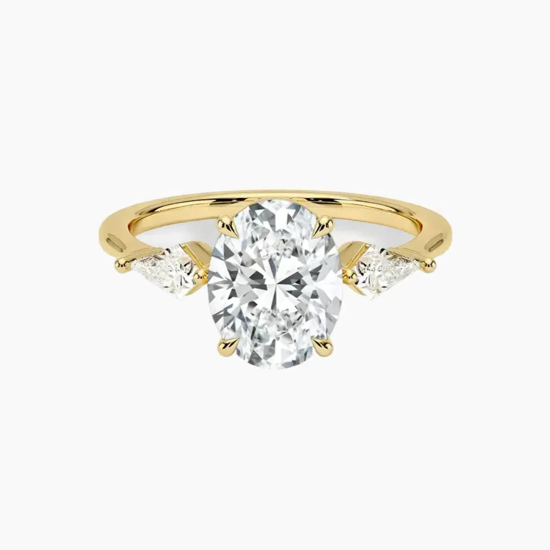 Isolde Oval Three Stone 1.5 Carat Lab Grown Diamond Engagement Ring in 14K White Gold