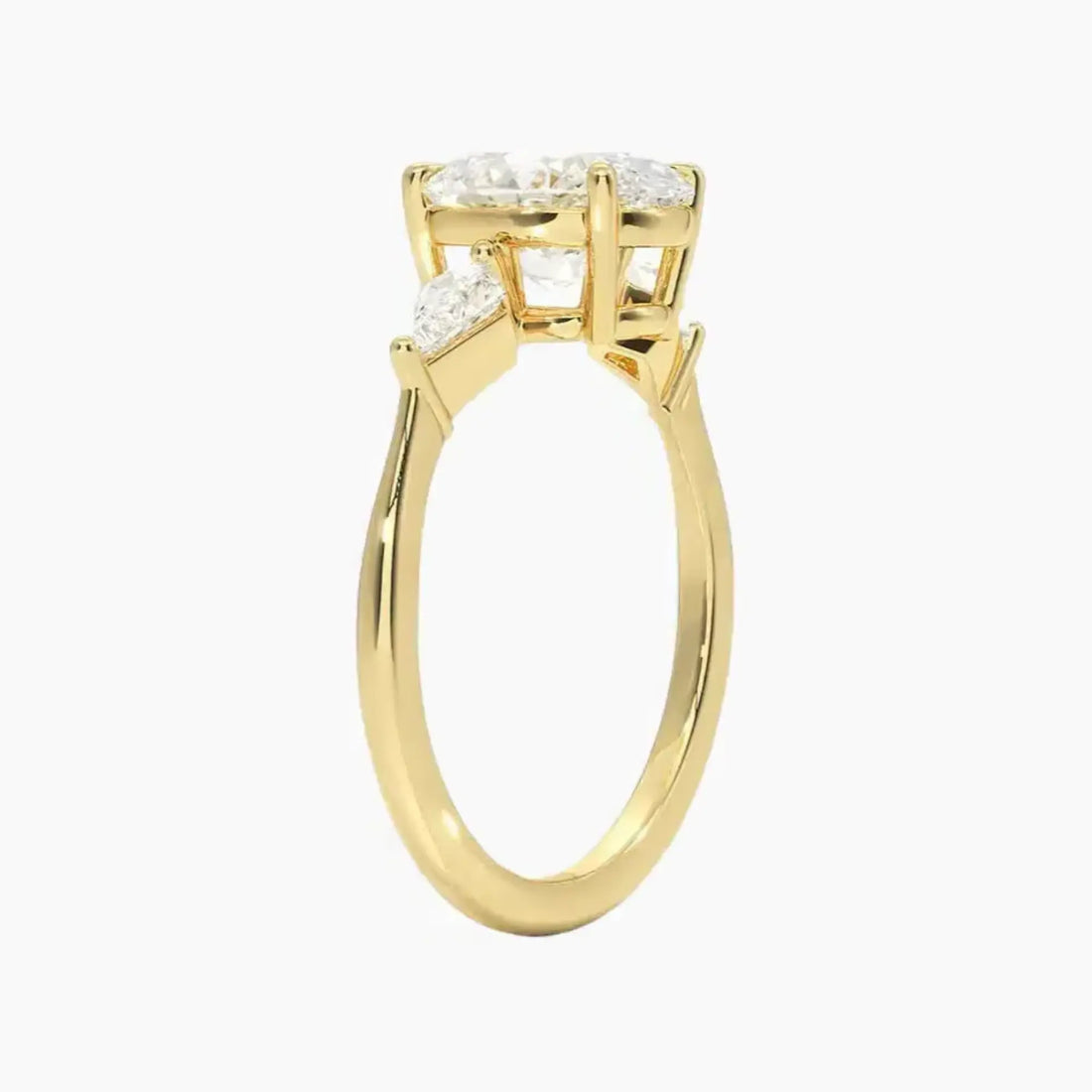 Isolde Oval Three Stone 1.5 Carat Lab Grown Diamond Engagement Ring in 18K White Gold