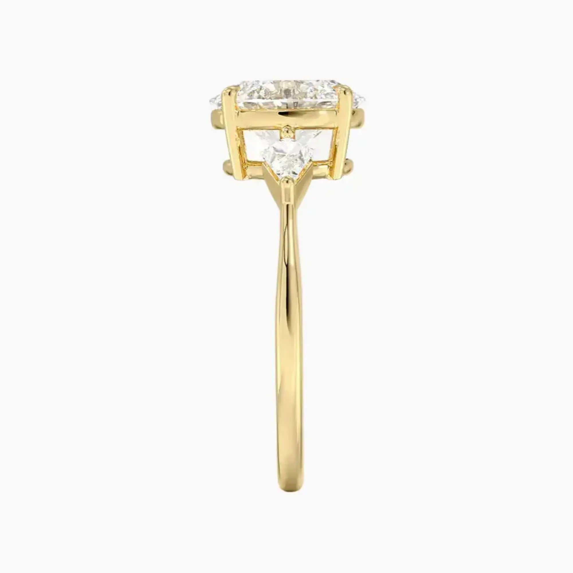 Isolde Oval Three Stone Diamond Ring Setting in 14K White Gold
