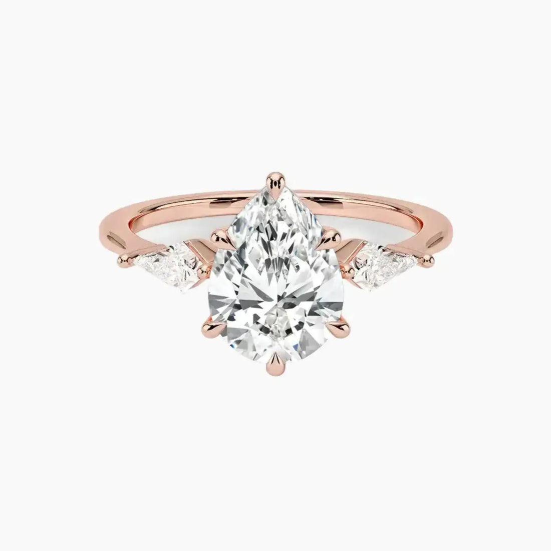 Isolde Pear Three Stone 2 Carat Lab Grown Diamond Engagement Ring in 14K White Gold