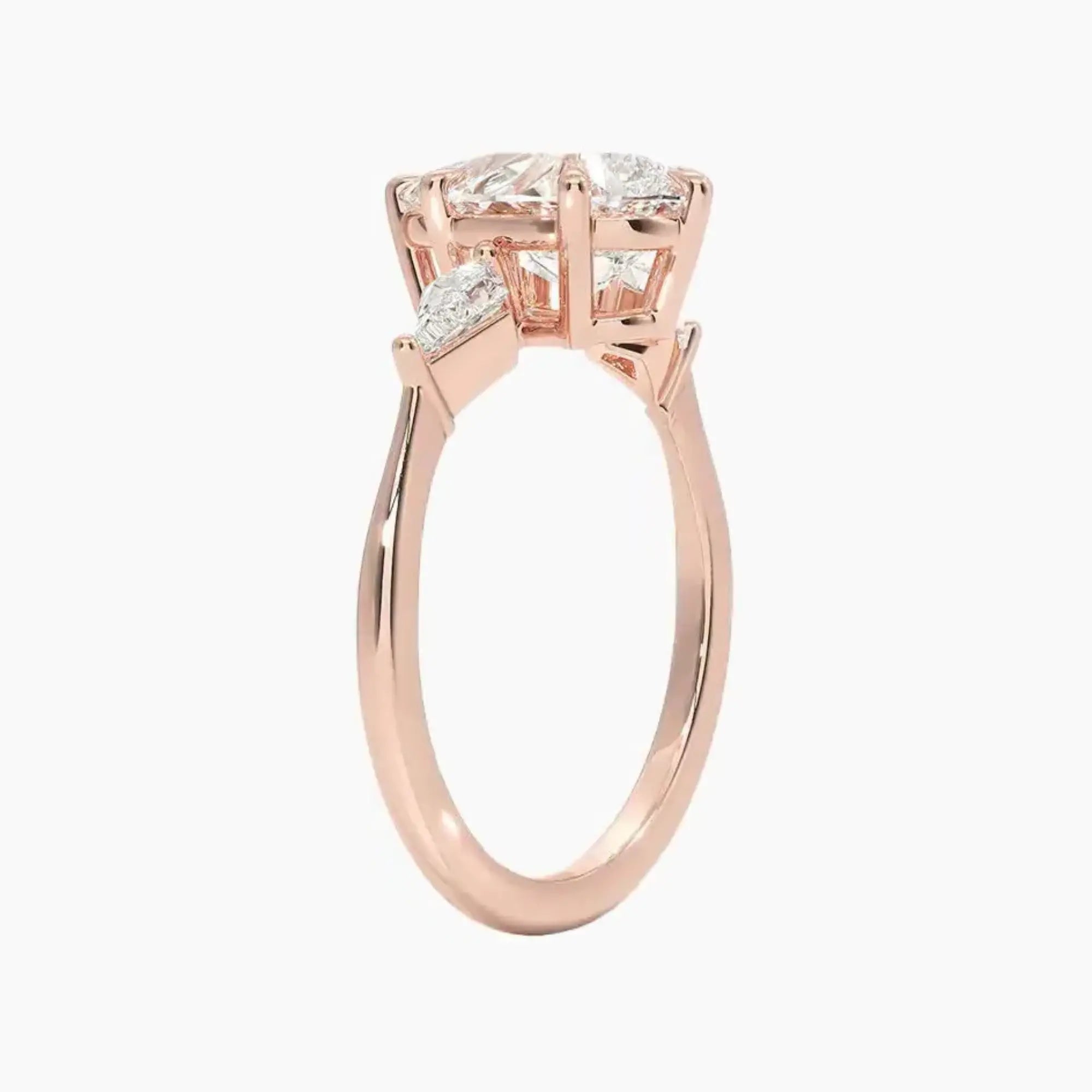 Isolde Pear Three Stone 3 Carat Lab Grown Diamond Engagement Ring in 14K Yellow Gold