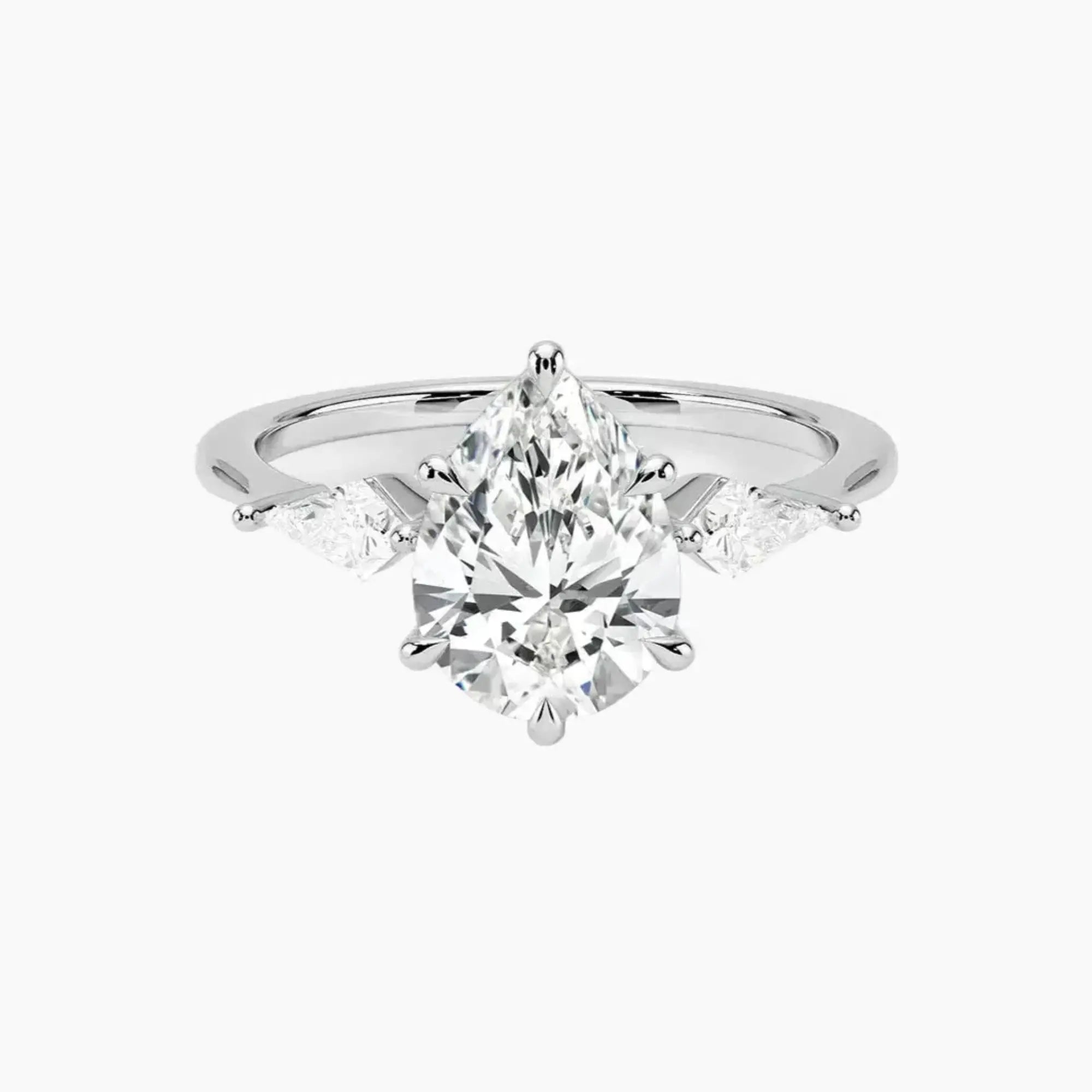 Isolde Pear Three Stone 1 Carat Lab Grown Diamond Engagement Ring in 18K Rose Gold