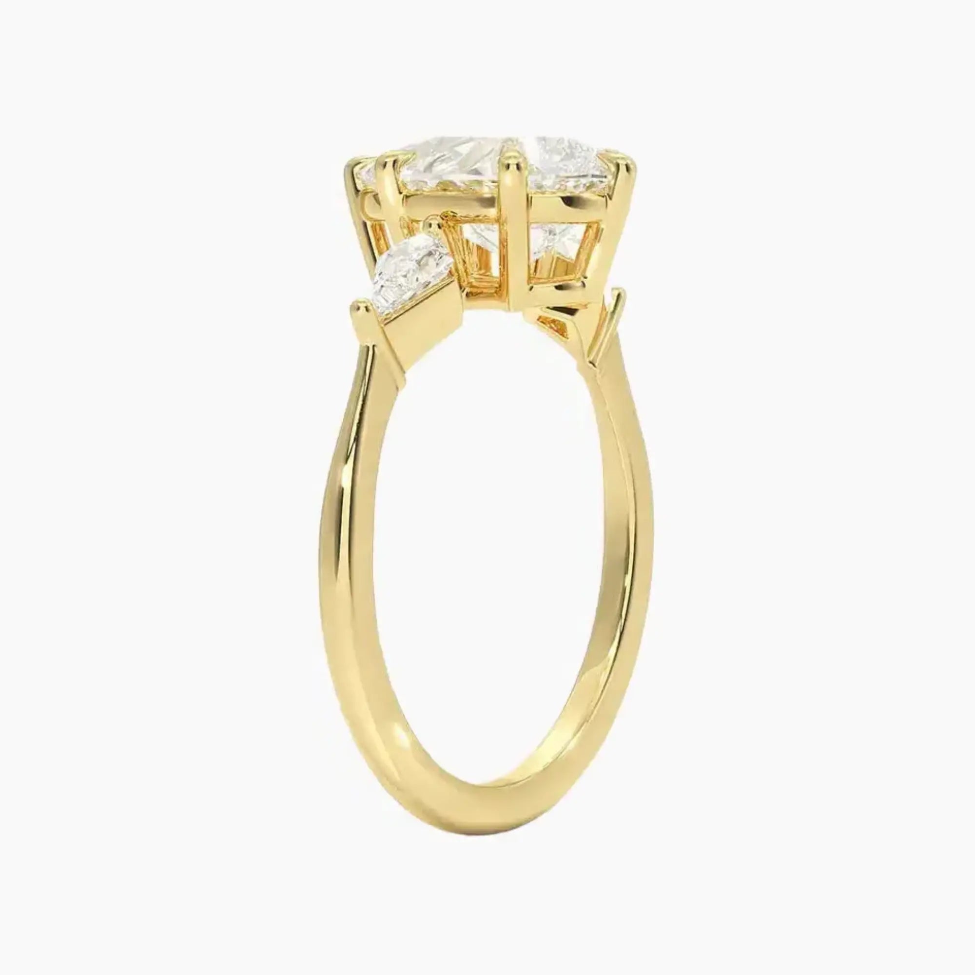 Isolde Pear Three Stone 2 Carat Lab Grown Diamond Engagement Ring in 14K White Gold