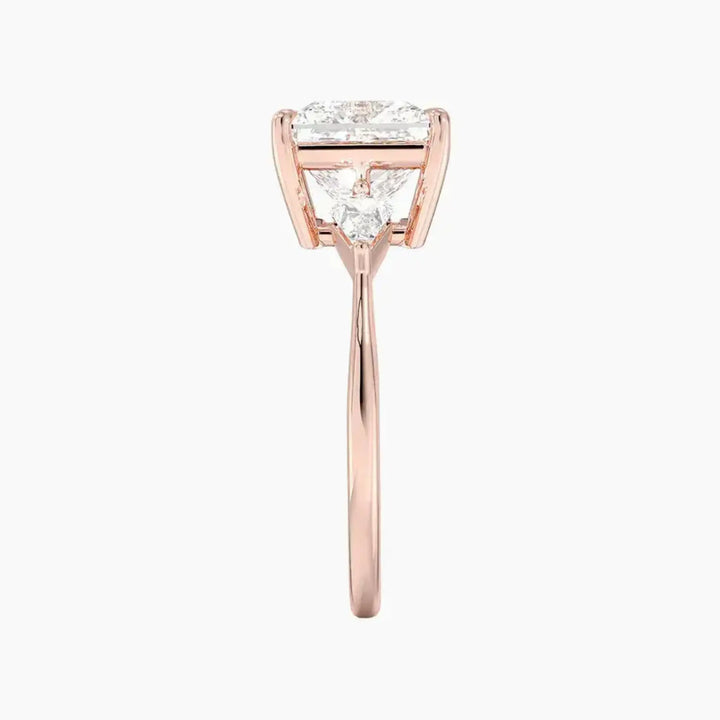Isolde Princess Three Stone 1 Carat Lab Grown Diamond Engagement Ring in 14K Yellow Gold