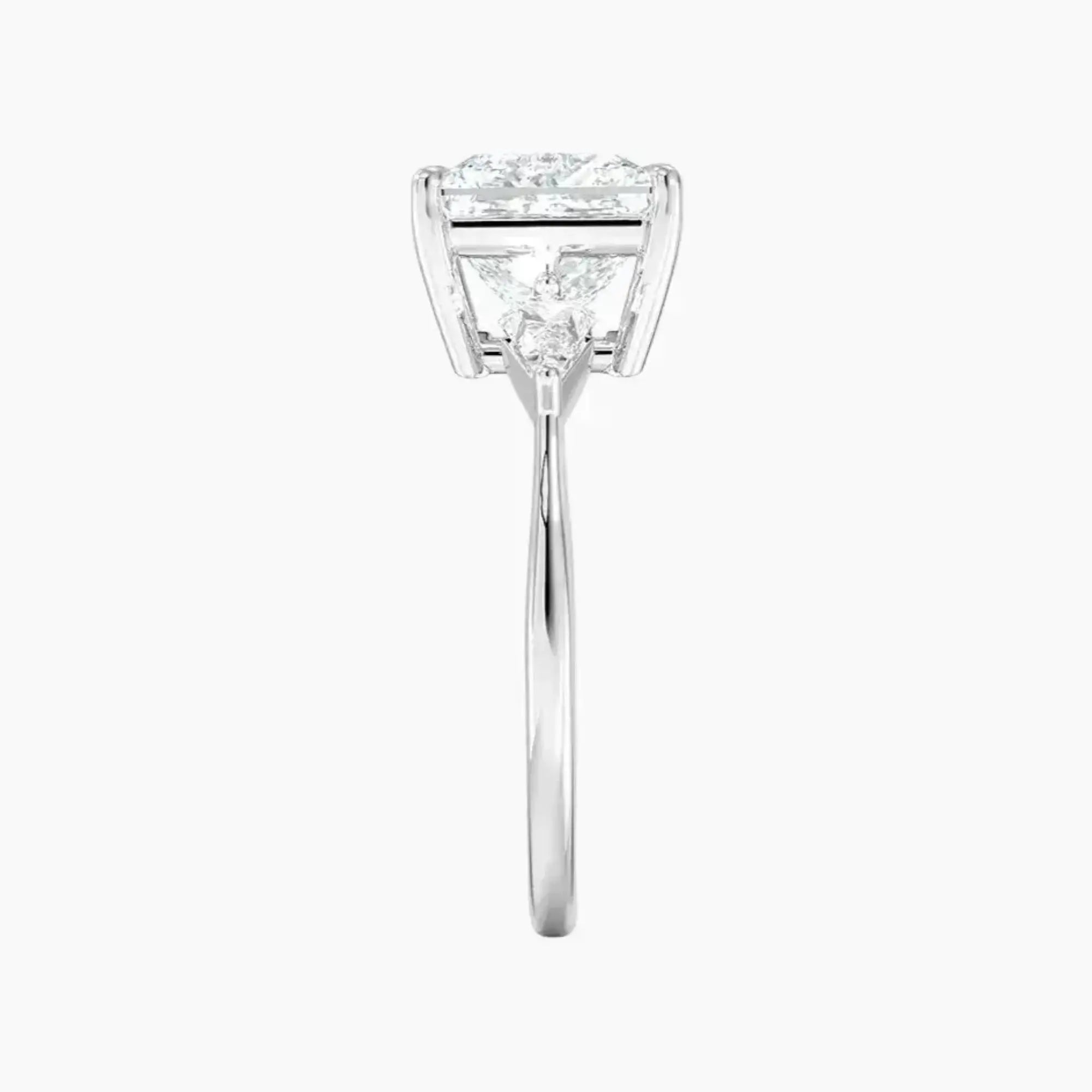 Isolde Princess Three Stone 1 Carat Lab Grown Diamond Engagement Ring in 18K White Gold