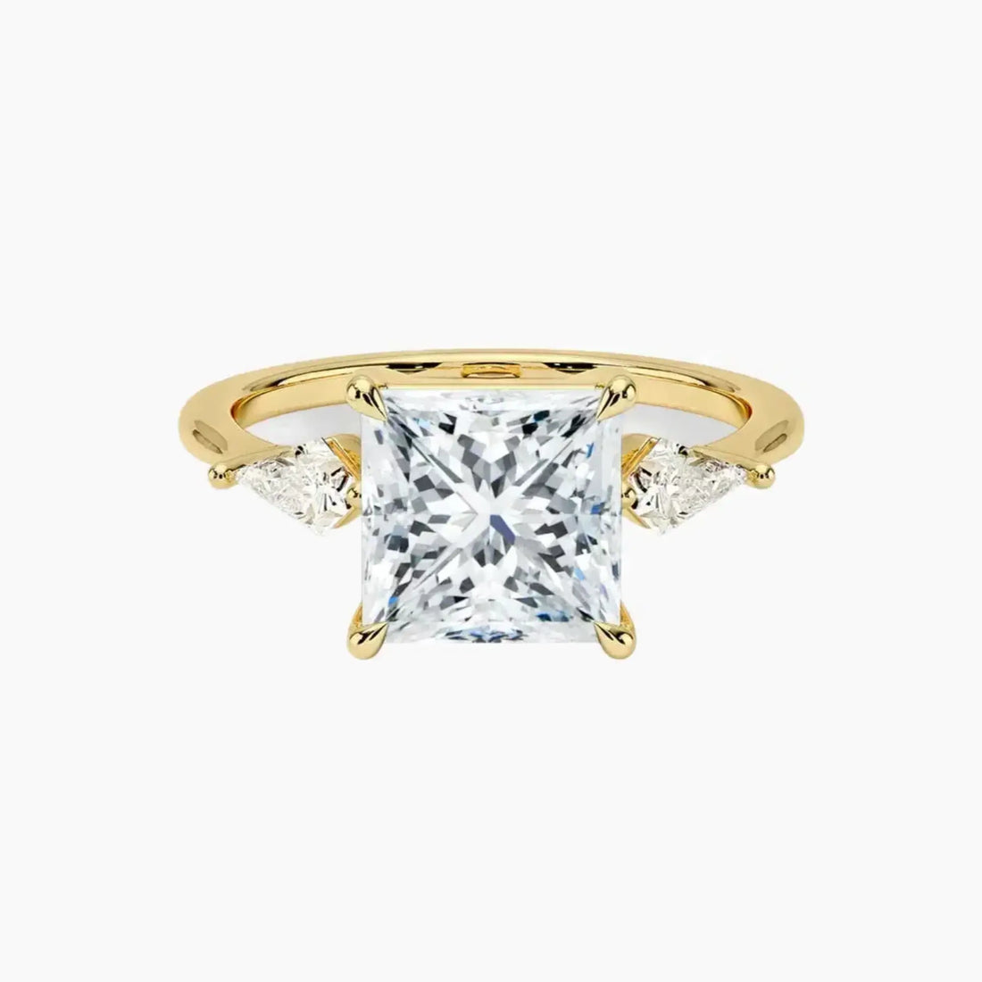 Isolde Princess Three Stone 2 Carat Lab Grown Diamond Engagement Ring in 18K Rose Gold