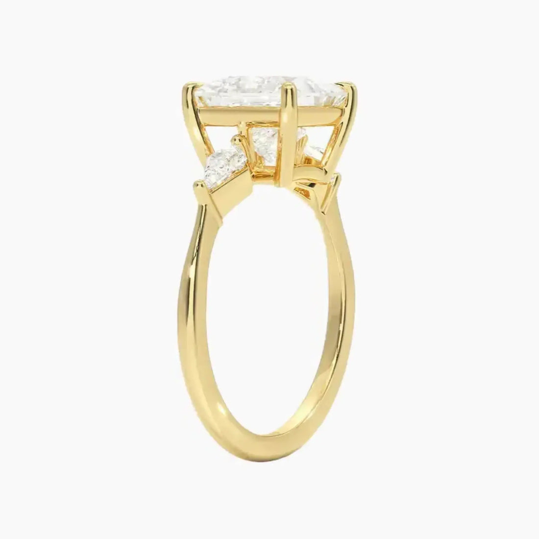 Isolde Princess Three Stone 1.5 Carat Lab Grown Diamond Engagement Ring in 14K Rose Gold