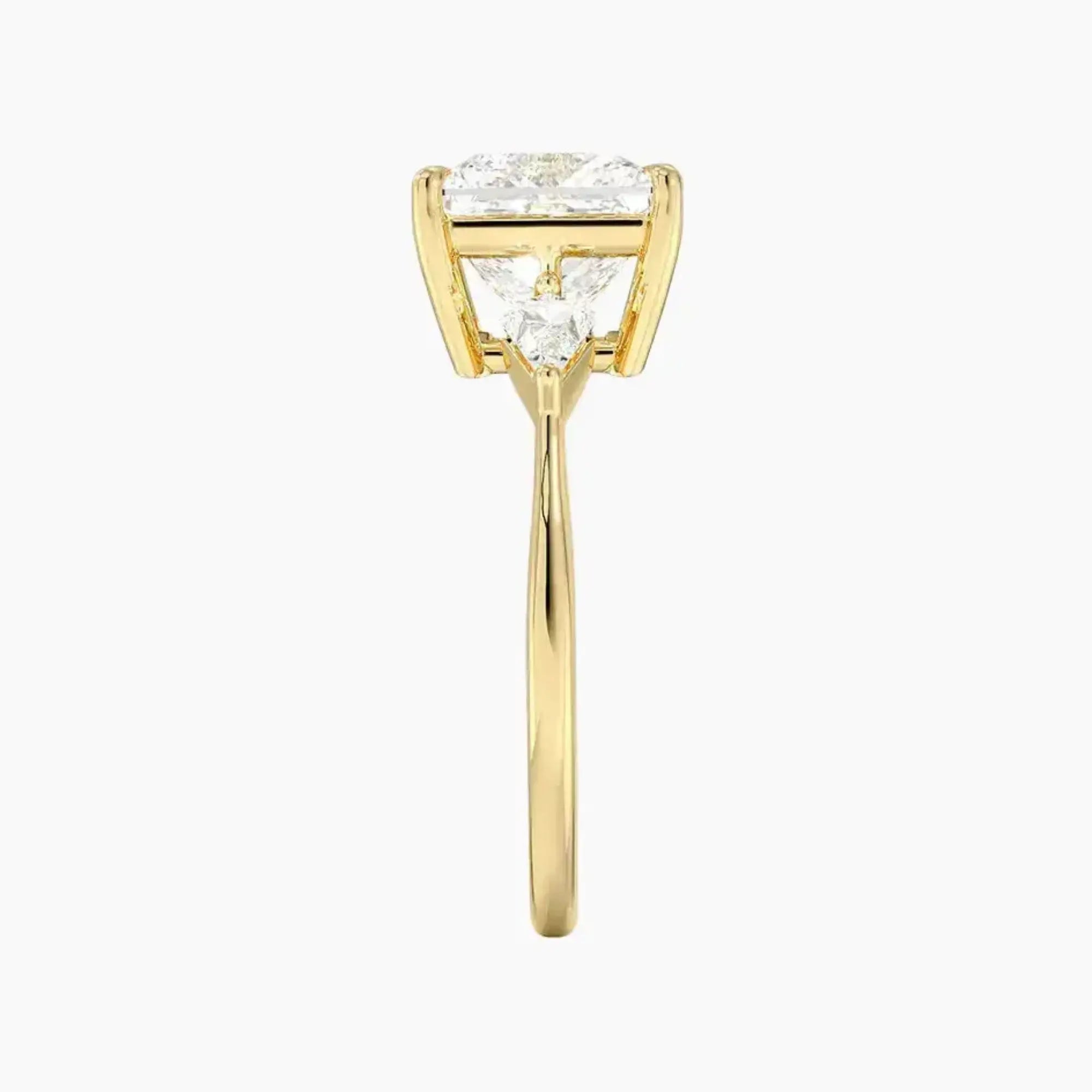 Isolde Princess Three Stone 1 Carat Lab Grown Diamond Engagement Ring in 18K White Gold