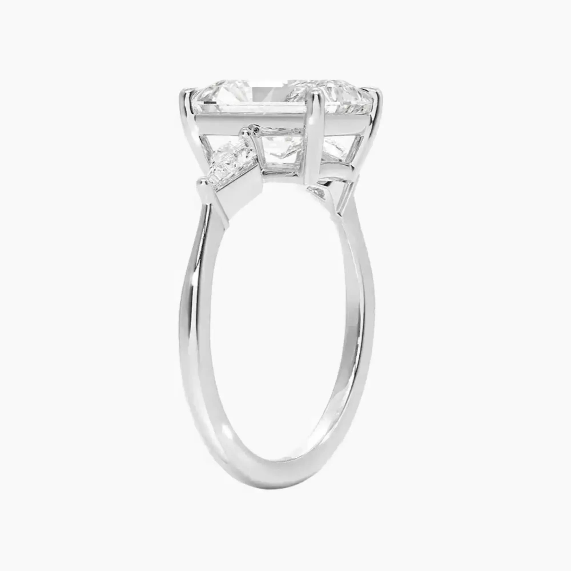 Isolde Radiant Three Stone 3 Carat Lab Grown Diamond Engagement Ring in 18K White Gold