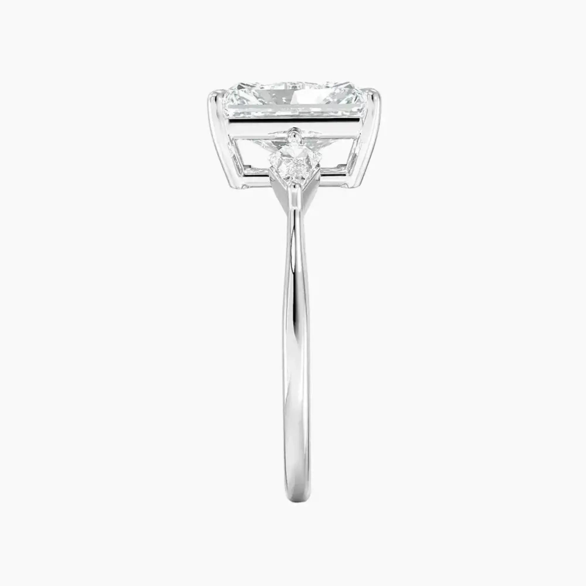 Isolde Radiant Three Stone 1.5 Carat Lab Grown Diamond Engagement Ring in 14K Yellow Gold
