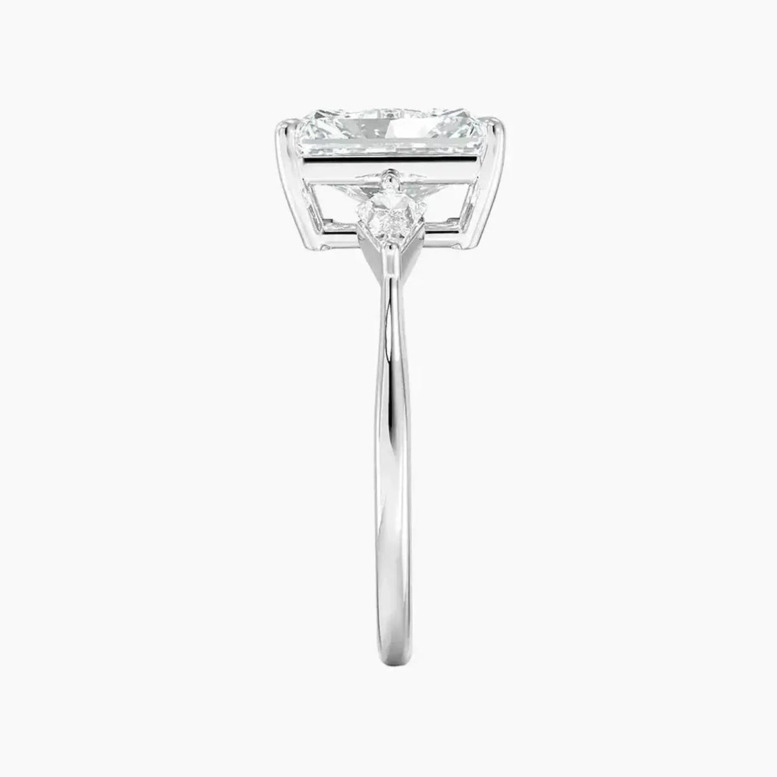 Isolde Radiant Three Stone 2.5 Carat Lab Grown Diamond Engagement Ring in 14K White Gold