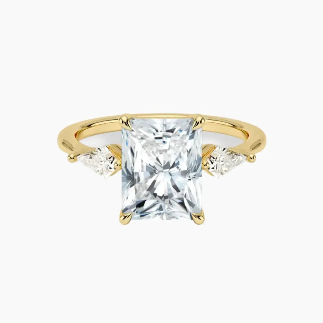 Isolde Radiant Three Stone 3 Carat Lab Grown Diamond Engagement Ring in 18K White Gold