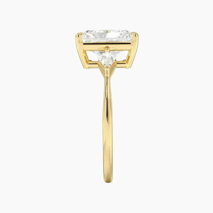 Isolde Radiant Three Stone 2 Carat Lab Grown Diamond Engagement Ring in 14K Rose Gold