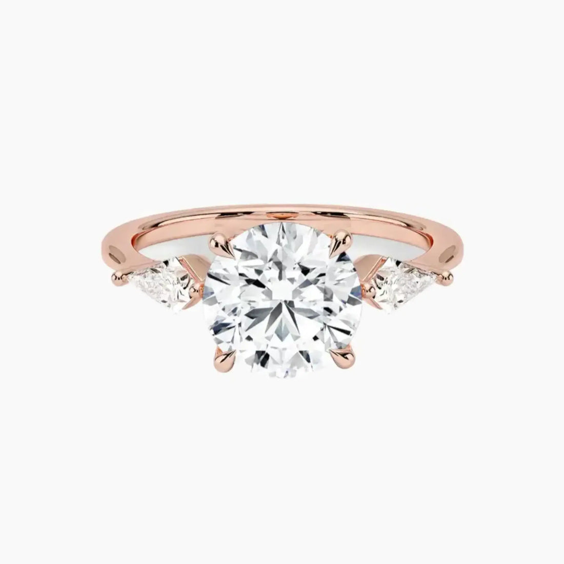Isolde Round Three Stone 1.5 Carat Lab Grown Diamond Engagement Ring in 14K Yellow Gold