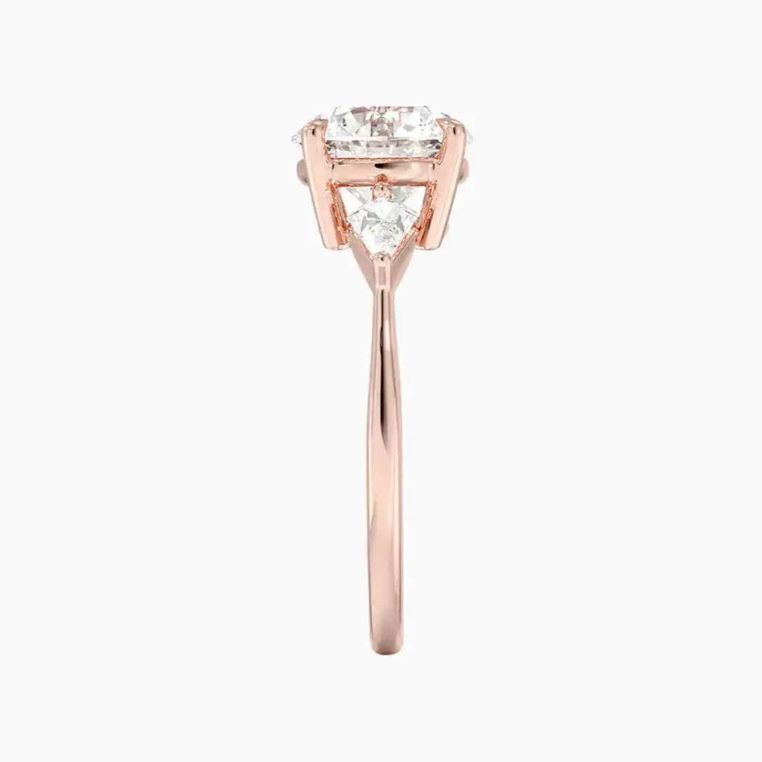 Isolde Round Three Stone 1 Carat Lab Grown Diamond Engagement Ring in 18K Yellow Gold