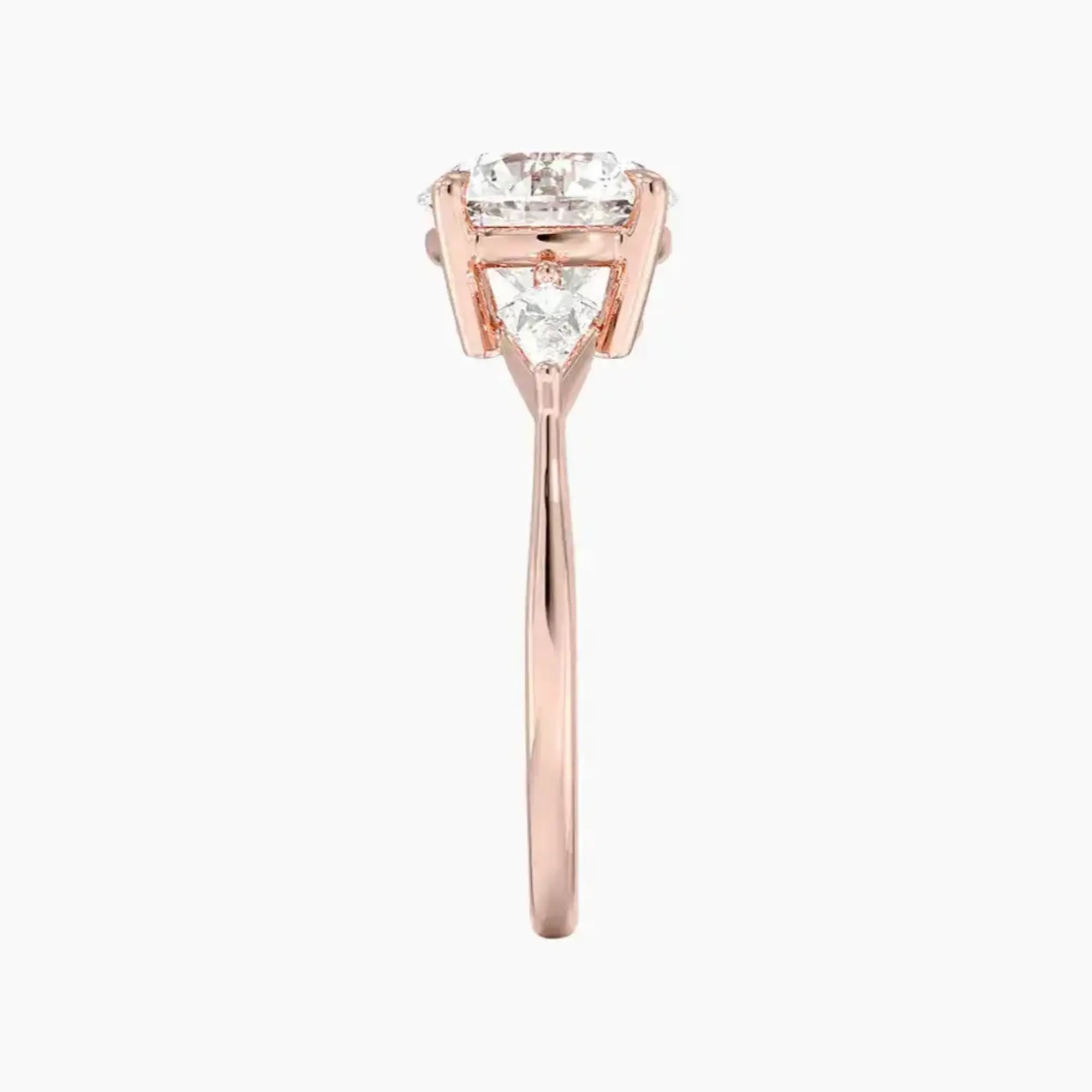 Isolde Round Three Stone 1.5 Carat Lab Grown Diamond Engagement Ring in 14K Yellow Gold