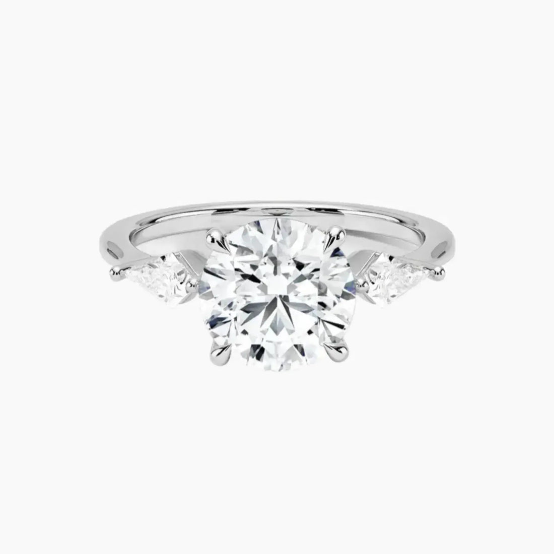 Isolde Round Three Stone Diamond Ring Setting in 18K Yellow Gold