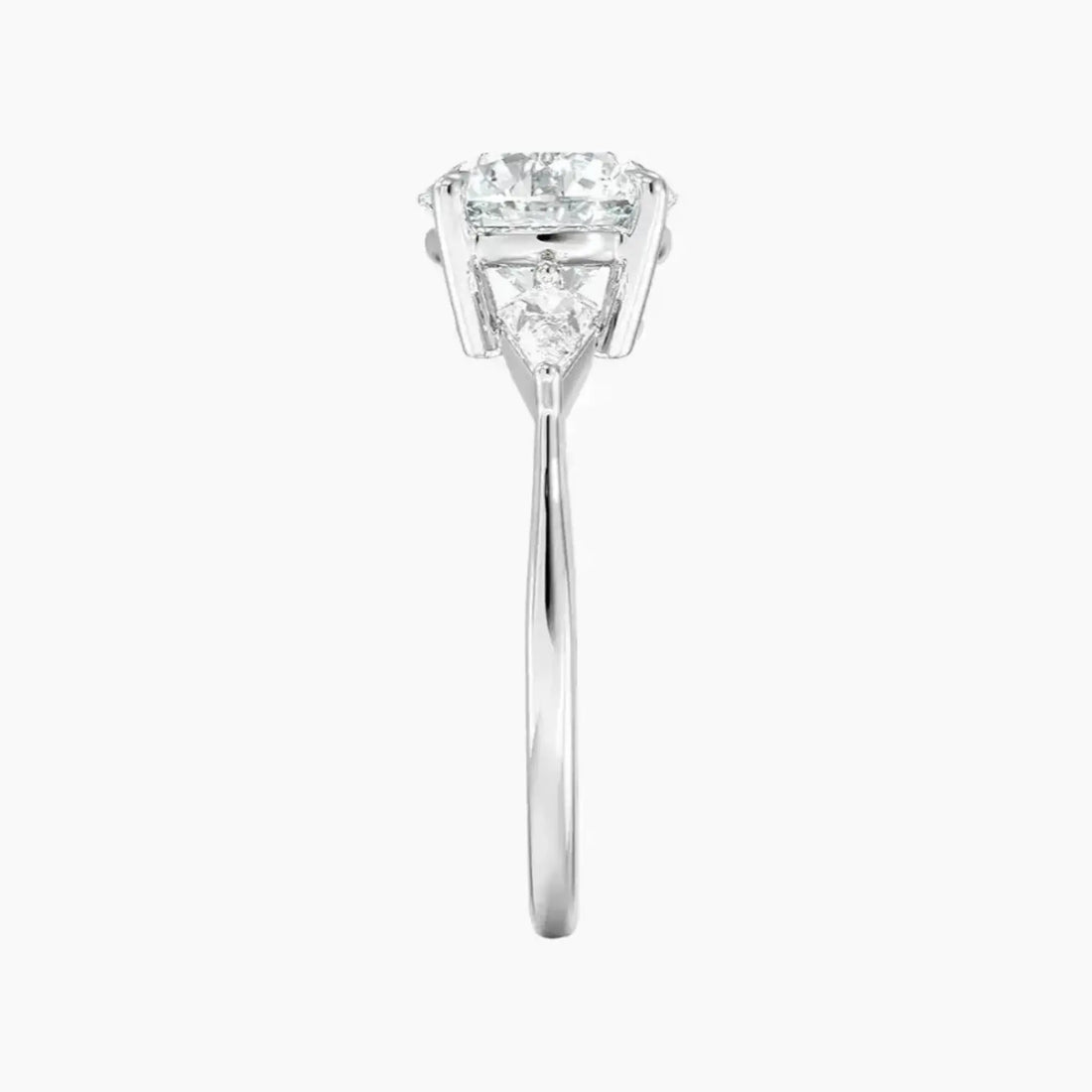 Isolde Round Three Stone 2 Carat Lab Grown Diamond Engagement Ring in 14K White Gold