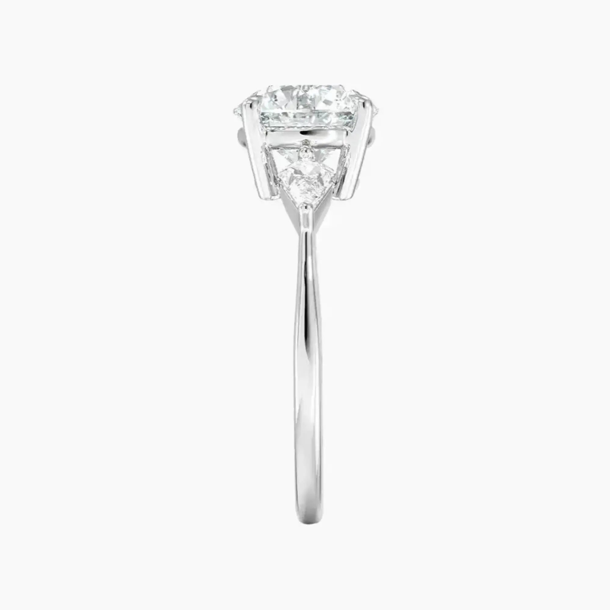 Isolde Round Three Stone Diamond Ring Setting in 14K Rose Gold