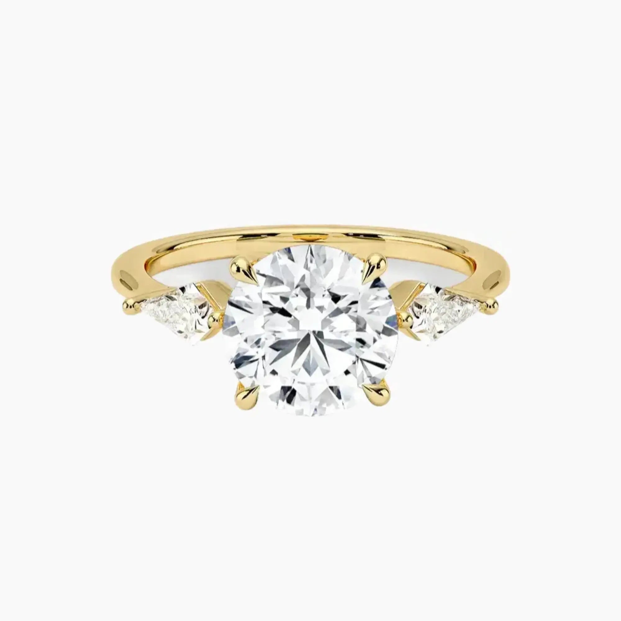 Isolde Round Three Stone 2.5 Carat Lab Grown Diamond Engagement Ring in 18K White Gold
