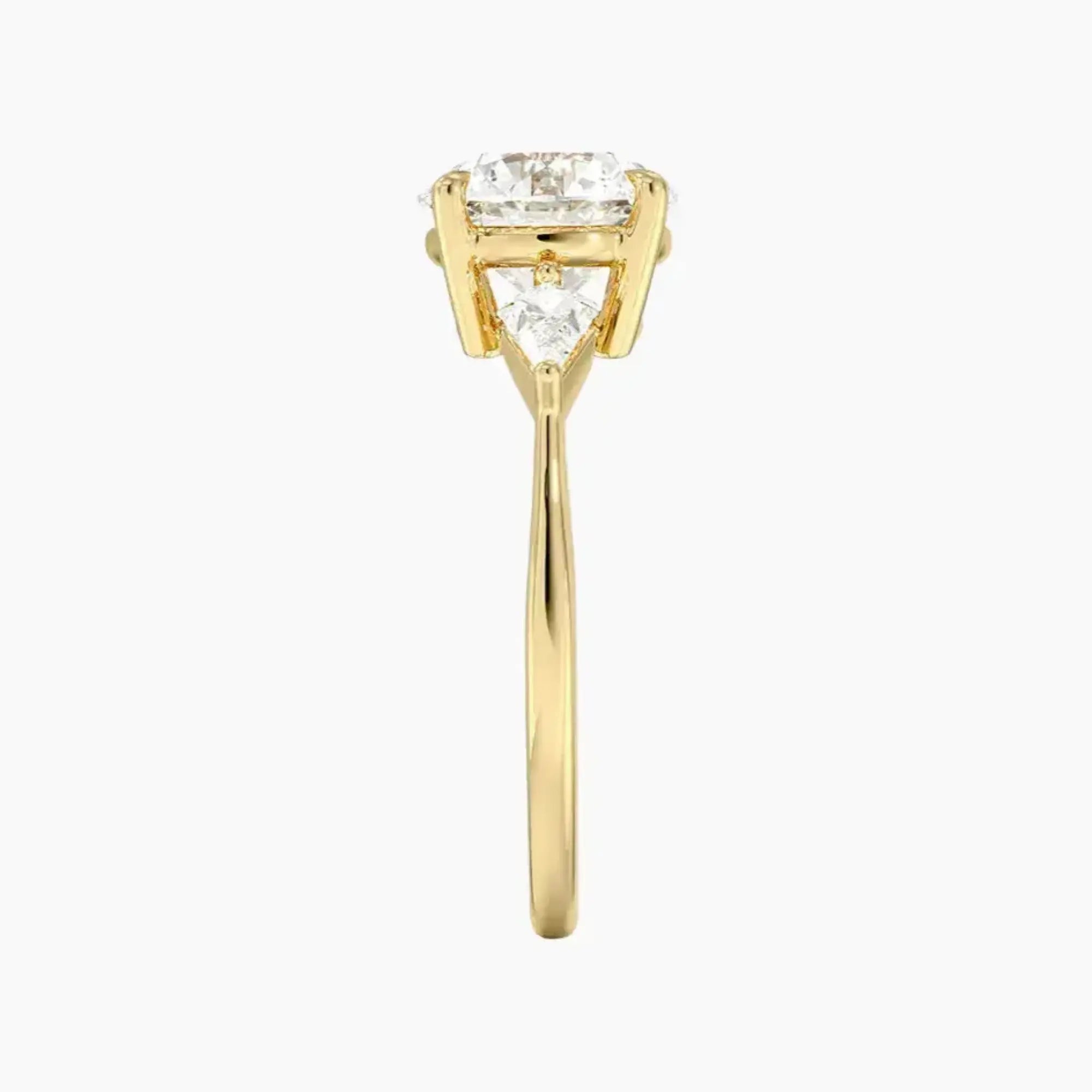 Isolde Round Three Stone 1 Carat Lab Grown Diamond Engagement Ring in 14K Rose Gold
